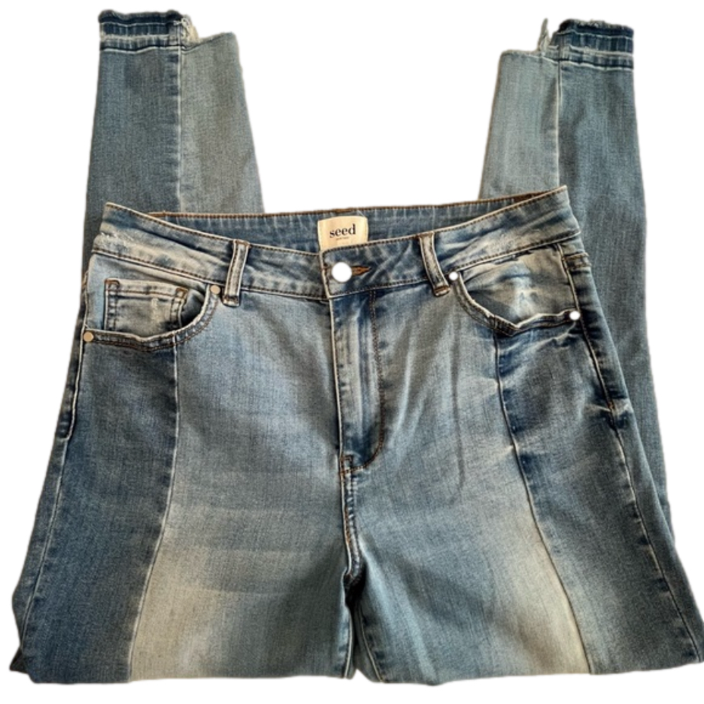 Seed Heritage jeans distressed two tone denim